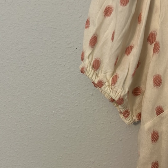 NWOT Jessica Simpson ivory babydoll dress with pink polka dots. Women’s size M. - Picture 4 of 7